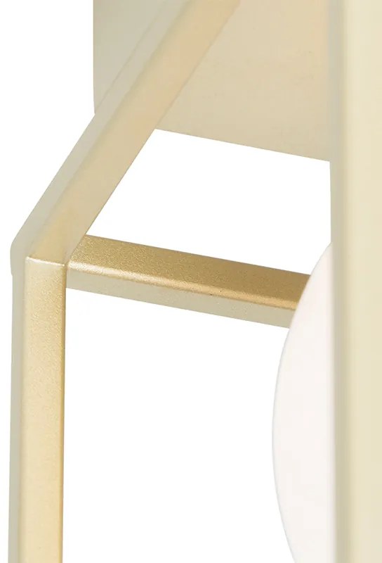 Candeeiro de teto design dourado com vidro branco - Aniek Design
