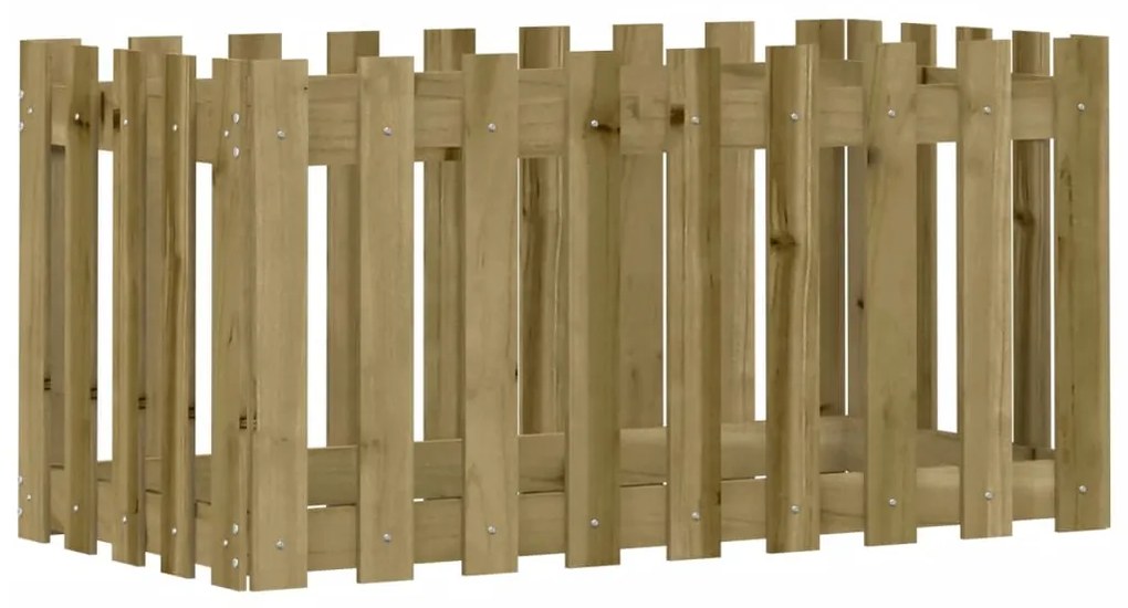 Canteiro elevado c/ design cerca 100x50x50 cm pinho impregnado