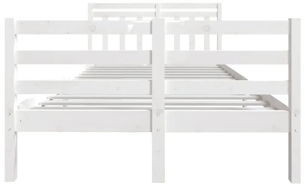 Estrutura cama pequena casal 120x190 cm pinho maciço branco