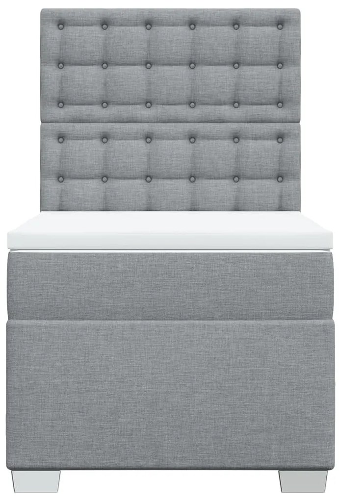 Cama com molas/colchão 100x200 cm tecido cinzento-claro