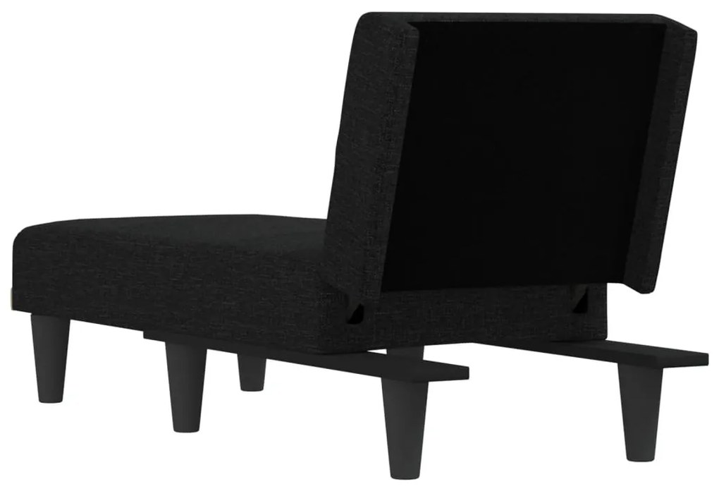 Chaise longue tecido preto