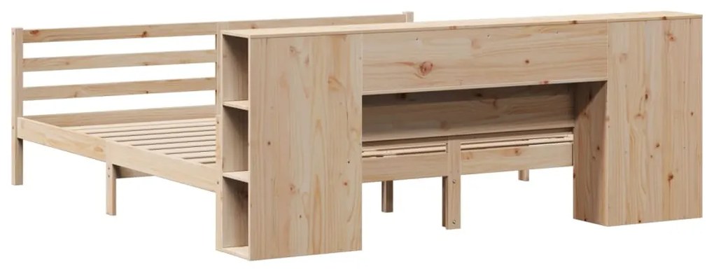Cama com estante sem colchão 200x200 cm pinho maciço