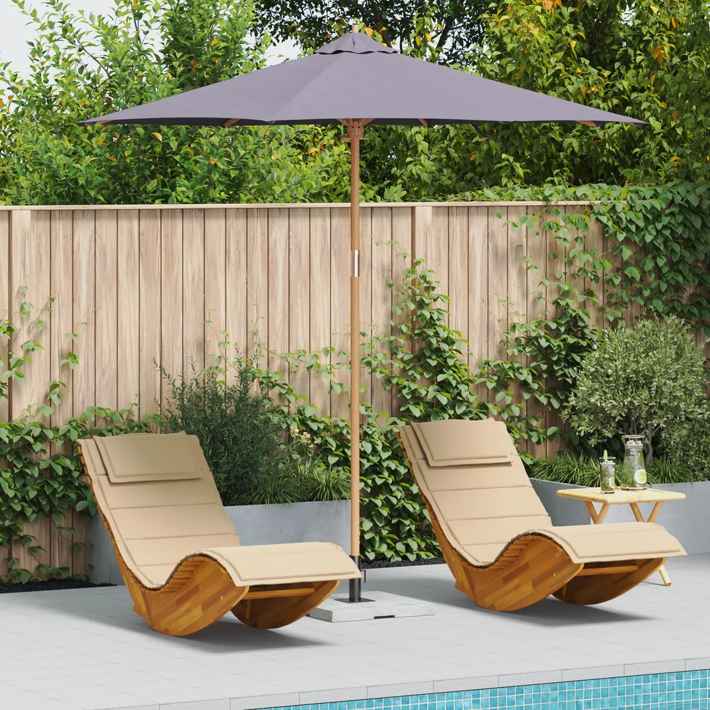 vidaXL Guarda-sol de Jardim - Cinza Escuro, 270x260 cm, Bambu
