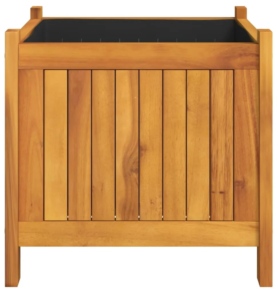 Vaso/floreira de jardim com forro 42x42x40 cm acácia maciça