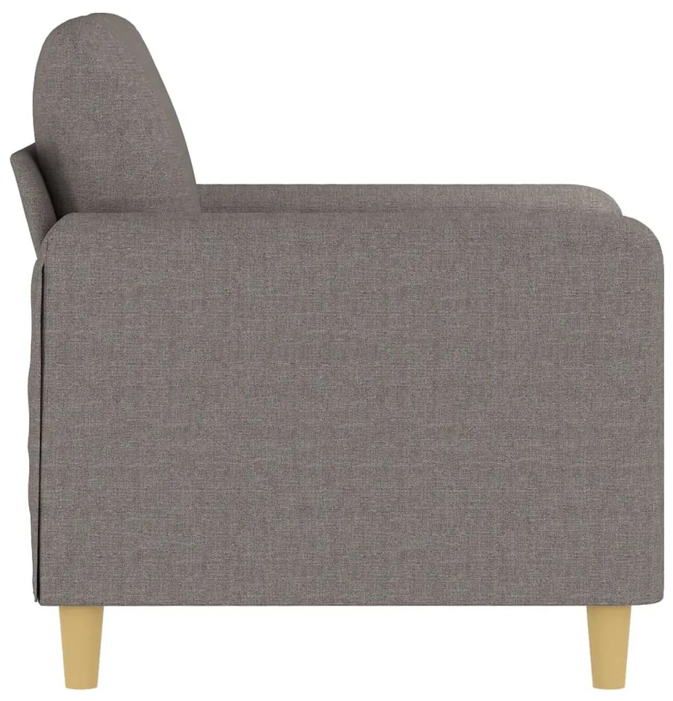 Poltrona tecido 60 cm cinzento-acastanhado