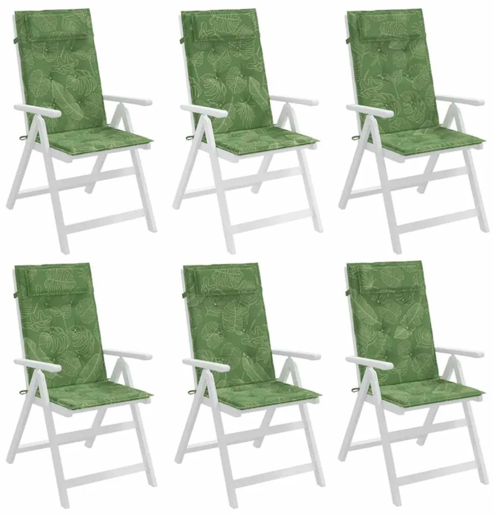 Almofadões p/ cadeira encosto alto 6 pcs tecido oxford folhas