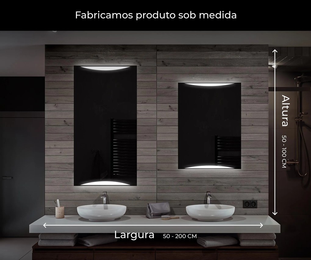 Espelho com iluminação LED L78 para casa de banho