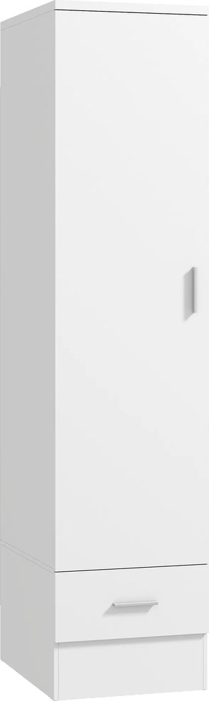 Roupeiro Moderno para Quarto com Barra de Pendurar Gaveta e Prateleira Superior 40x52x170 cm Branco