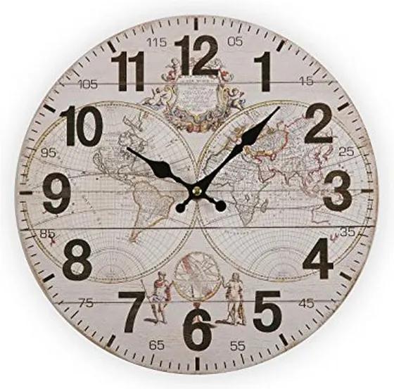 Relógio de Parede World Madeira (28 x 28 x 9 cm)