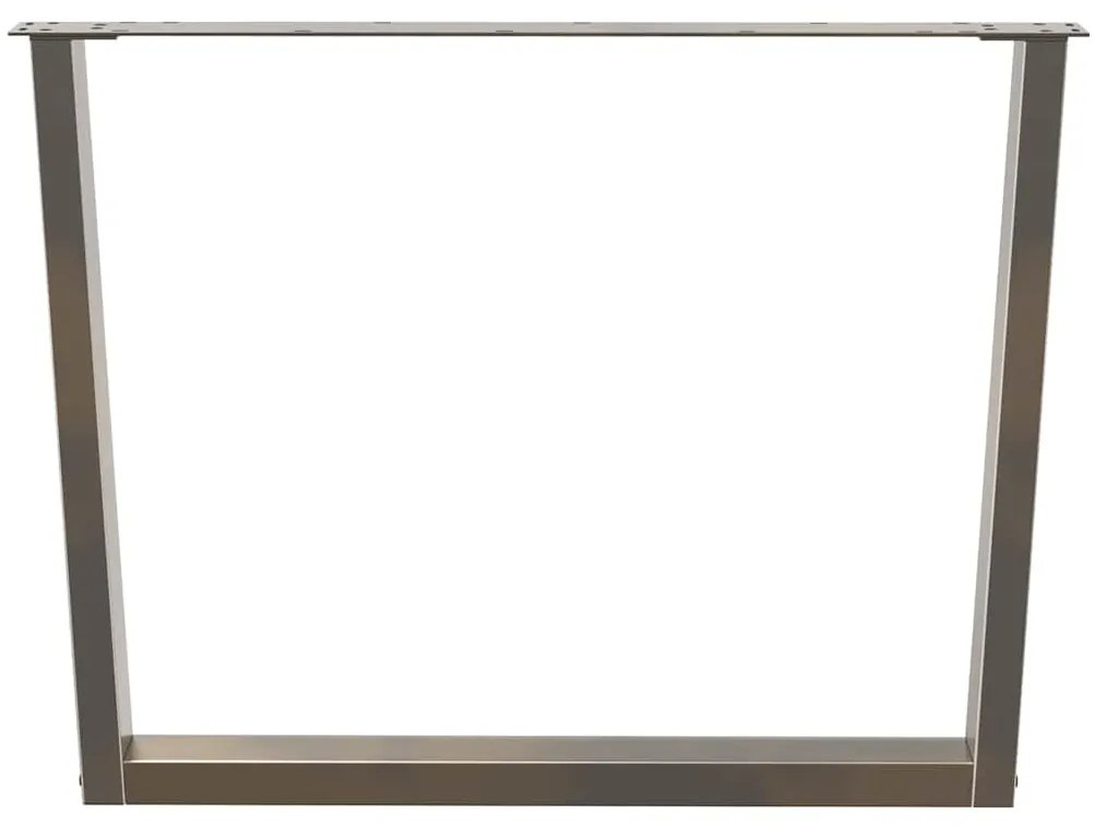 Pés para mesa de jantar em formato de V, 3 peças, aço natural, 100x(72