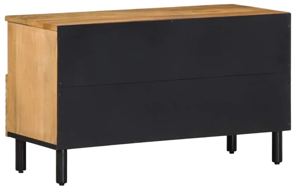 Móvel de TV 80x33x46 cm madeira de mangueira maciça castanho