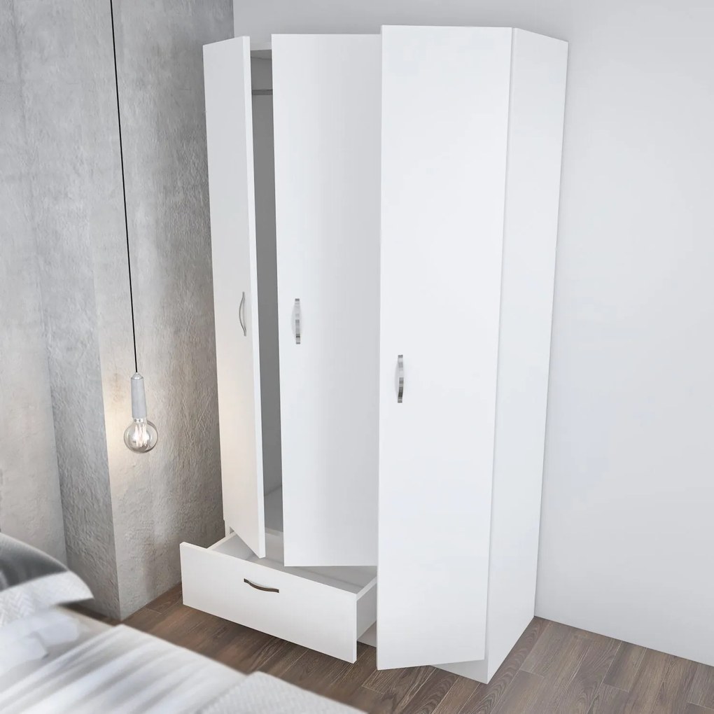 Roupeiro Gabi – Branco – 90x170x40 cm