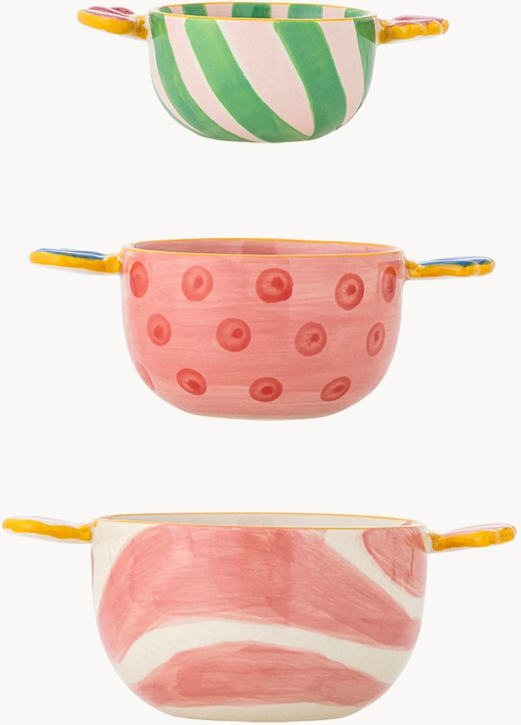 Taças pintadas à mão Caramella, conjunto de 3