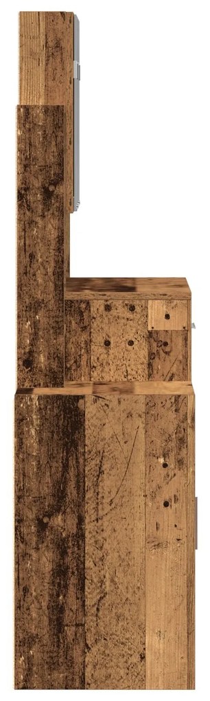 Mesa de Maquilhagem com Espelho e Luzes LED Madeira Velha Madeira Deri