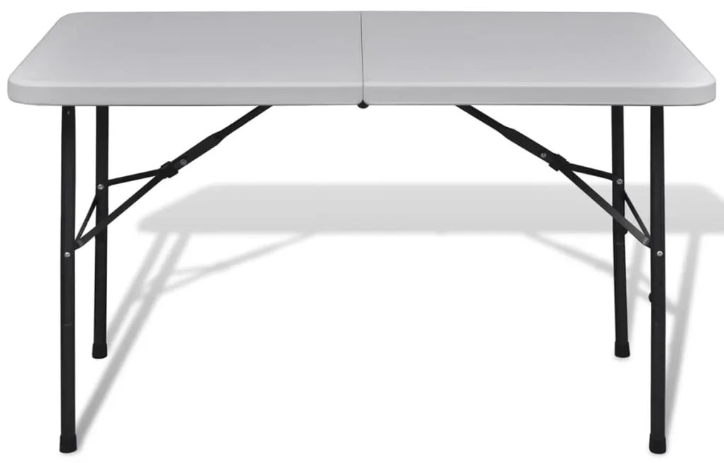 Mesa de jardim dobrável 122 cm HDPE branco
