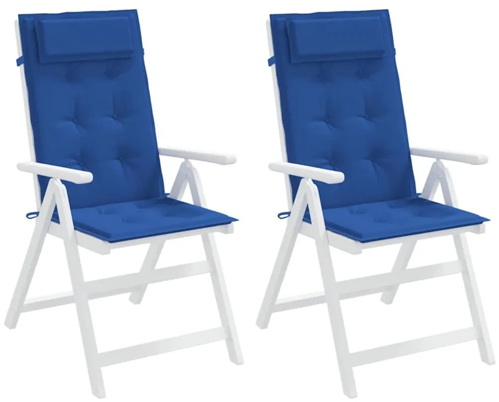 Almofadões cadeira encosto alto 2 pcs tecido oxford azul real