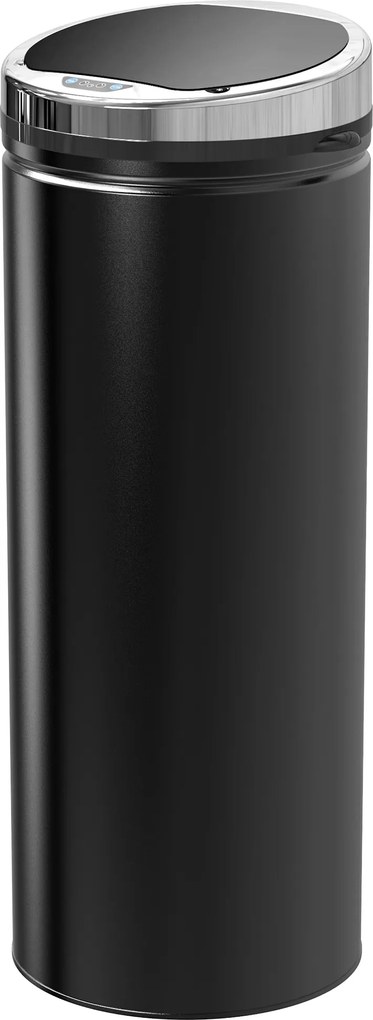 Balde do Lixo Automático 50L com Tampa de Fecho Suave e Silencioso Corpo em Aço Inoxidável Preto