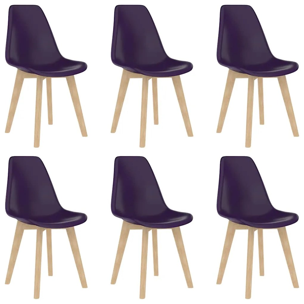 vidaXL Cadeiras de jantar 6 pcs plástico roxo