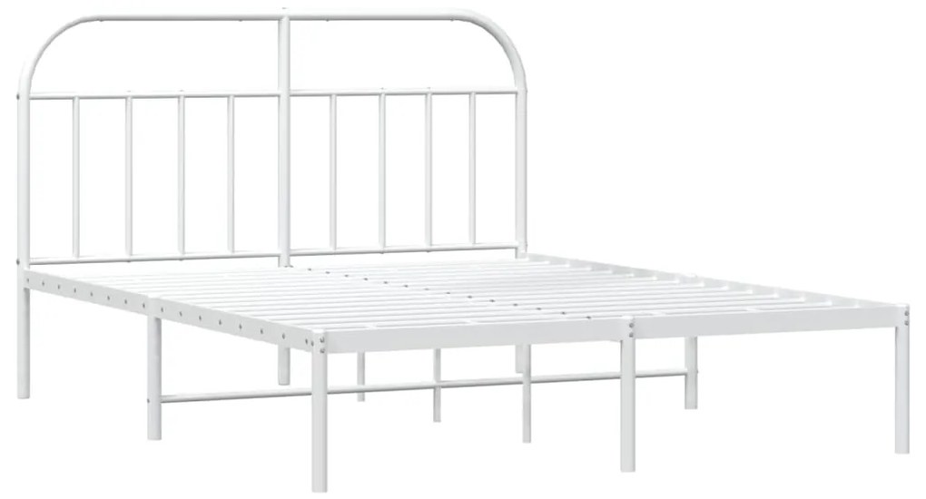 Estrutura de cama com cabeceira 150x200 cm metal branco