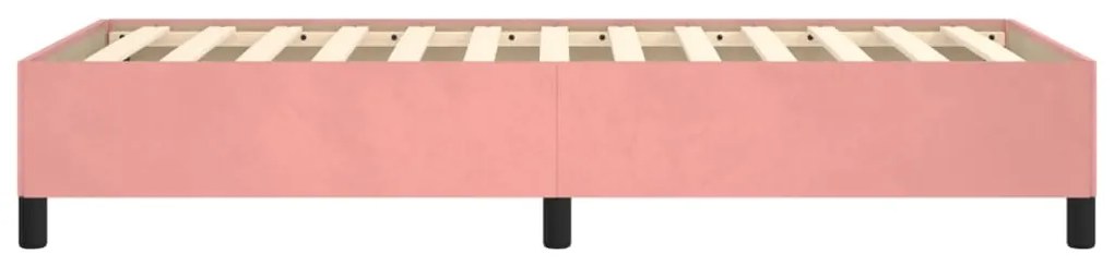 Estrutura de cama 100x200 cm veludo rosa