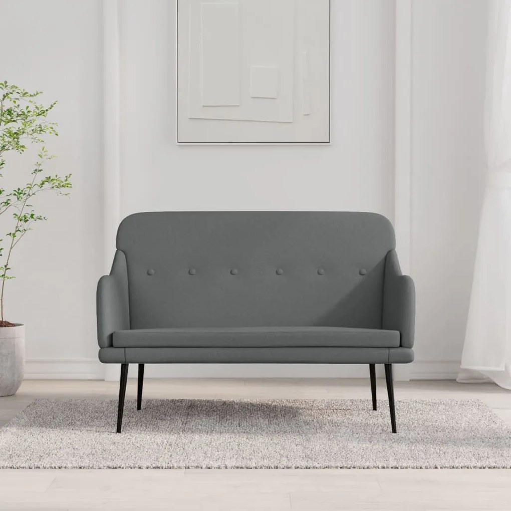 351484 vidaXL Banco 110x76x80 cm tecido cinzento-escuro