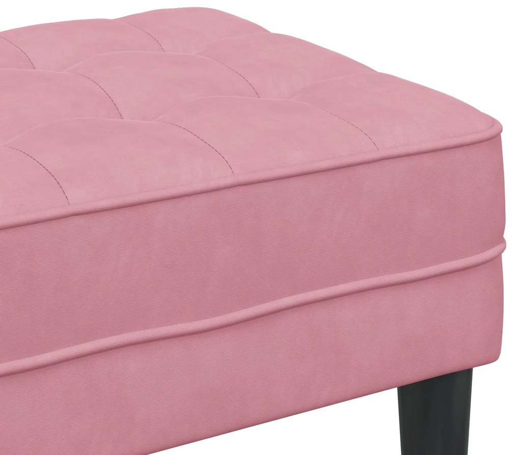 Banco Rosa 113x57x39 cm Veludo