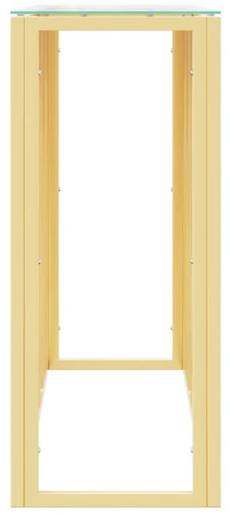 Mesa consola 110x30x70 cm aço inoxidável e vidro