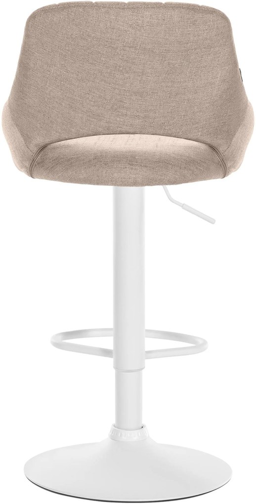 Banco de bar Milet em tecido e com estrutura branca 46,5 x 85-105,5 x 48 cm Castanho acinzentado