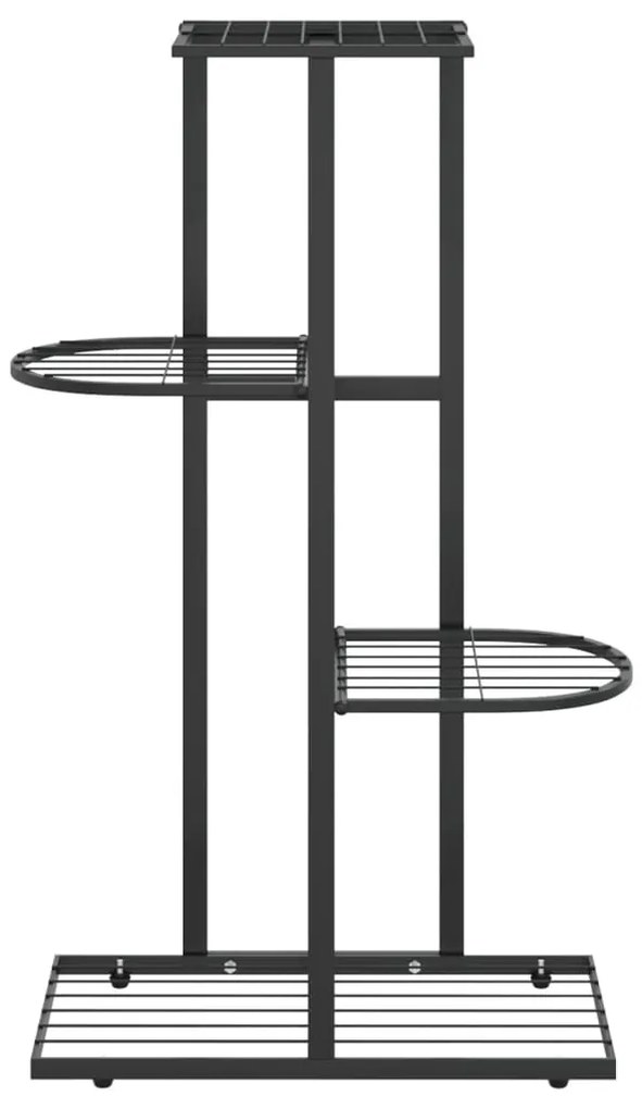 Suporte de vasos c/ 4 prateleiras 43x22x76 cm metal preto
