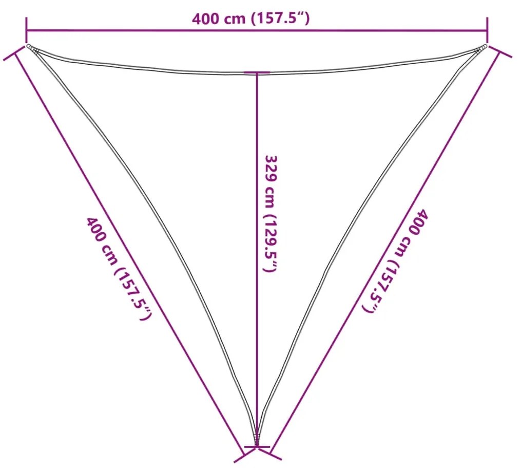 Para-sol estilo vela 160 g/m² 4x4x4 m PEAD terracota