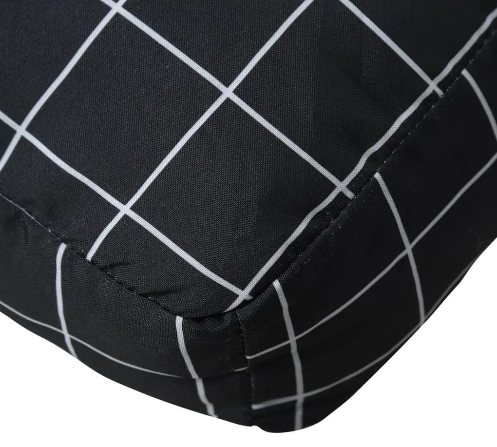 Almofadões para paletes 2 pcs tecido xadrez preto