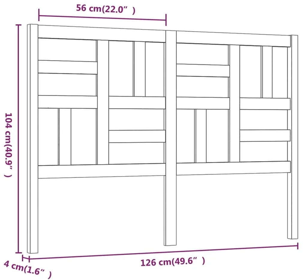 Cabeceira de cama 126x4x104 cm pinho maciço cinzento