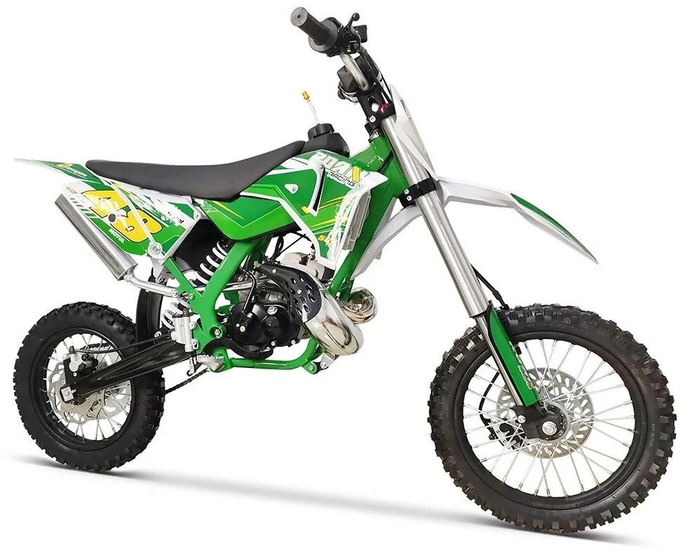 MINI MOTO Crianças MINICROSS gasolina 50cc 9cv Roan 50K 14/12" arranque a pedal Verde