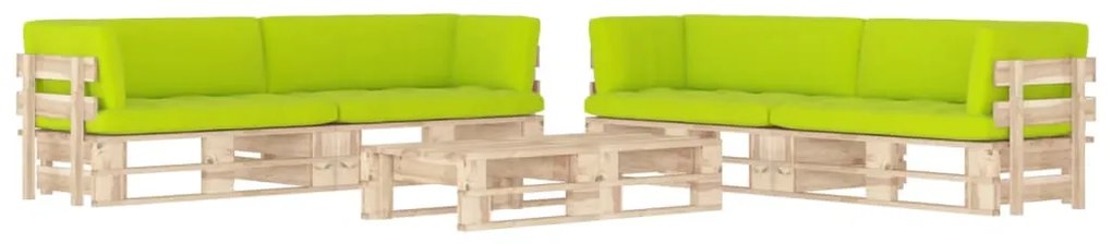 vidaXL 6 pcs conj. lounge paletes c/ almofadões pinho impregnado