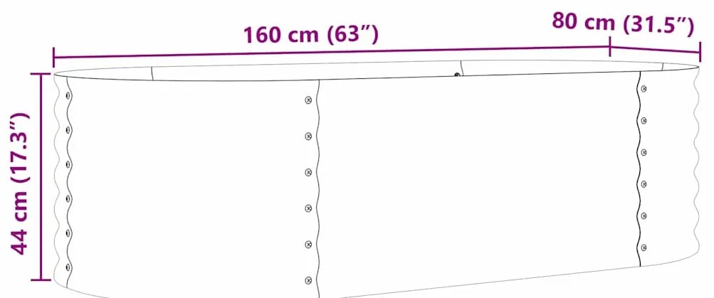 Cama de Jardim Elevada Castanha com Aparência de Madeira 160x80x44 cm