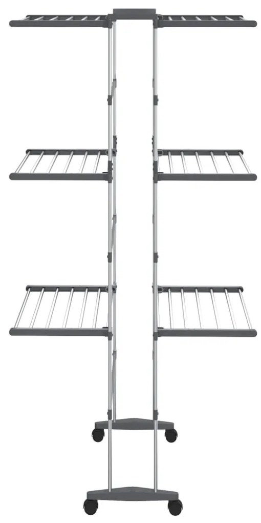 Estendal com 3 prateleiras/rodas 60x70x129 cm prateado