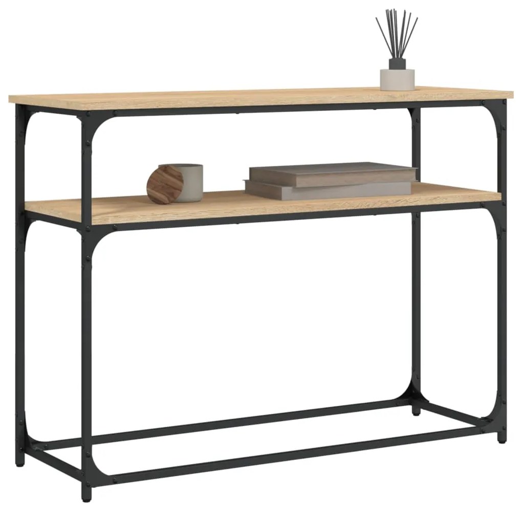 Mesa consola 100x35,5x75cm derivados de madeira carvalho sonoma