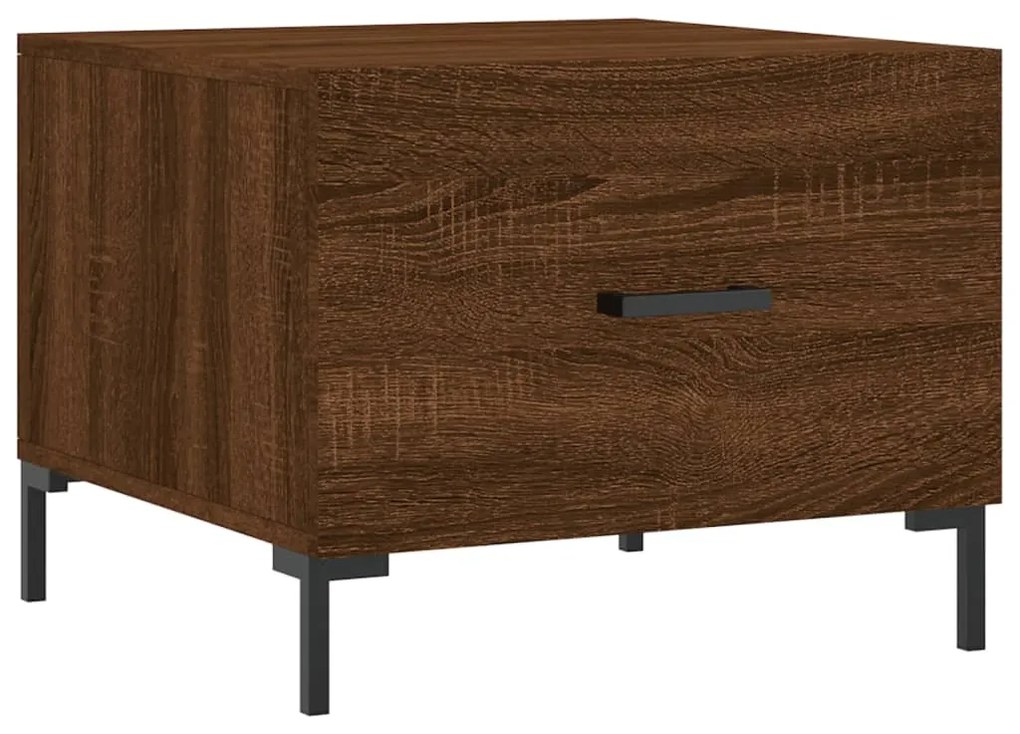 Mesa centro 2 pcs 50x50x40 cm madeira proc. carvalho castanho