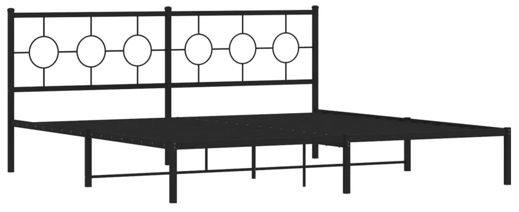Estrutura de cama com cabeceira 200x200 cm metal preto