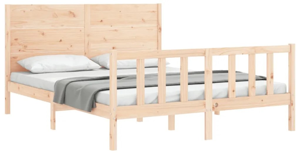 Cama sem colchão 160x200 cm madeira de pinho maciça