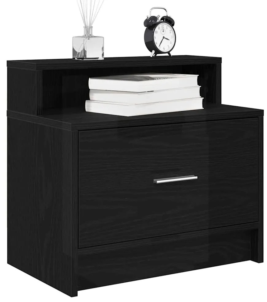 Mesas de cabeceira com gaveta 2 pcs 51x31x47 cm carvalho preto