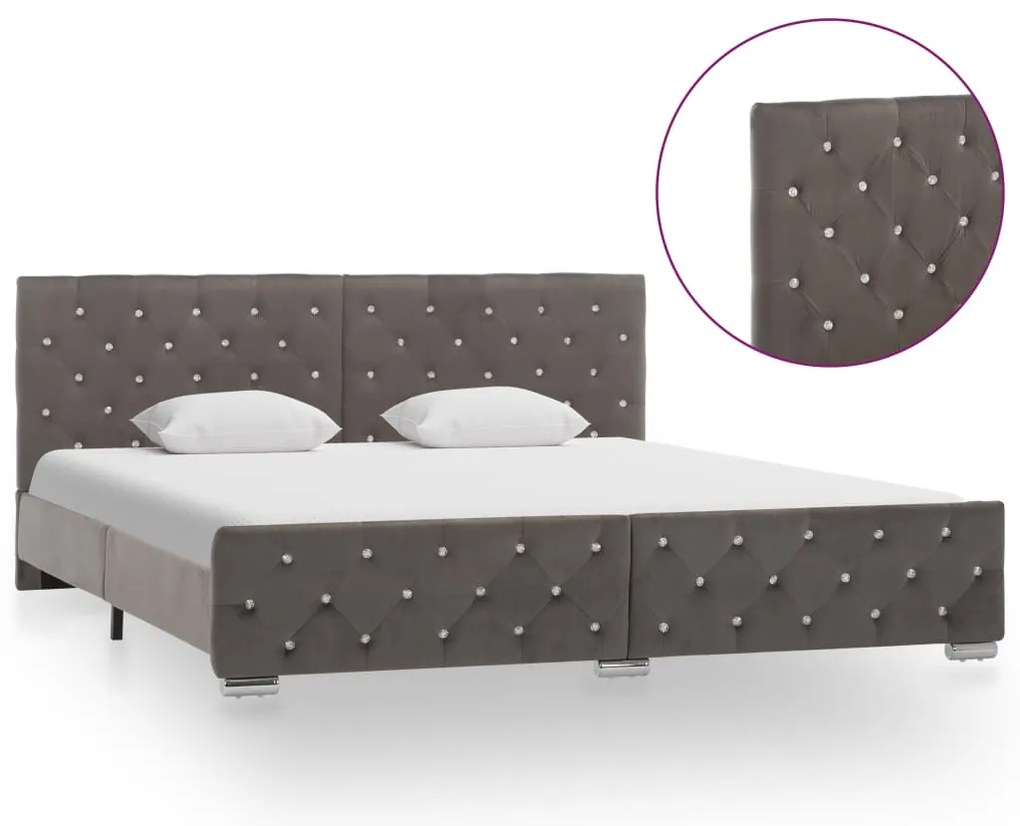 Estrutura de cama 180x200 cm veludo cinzento