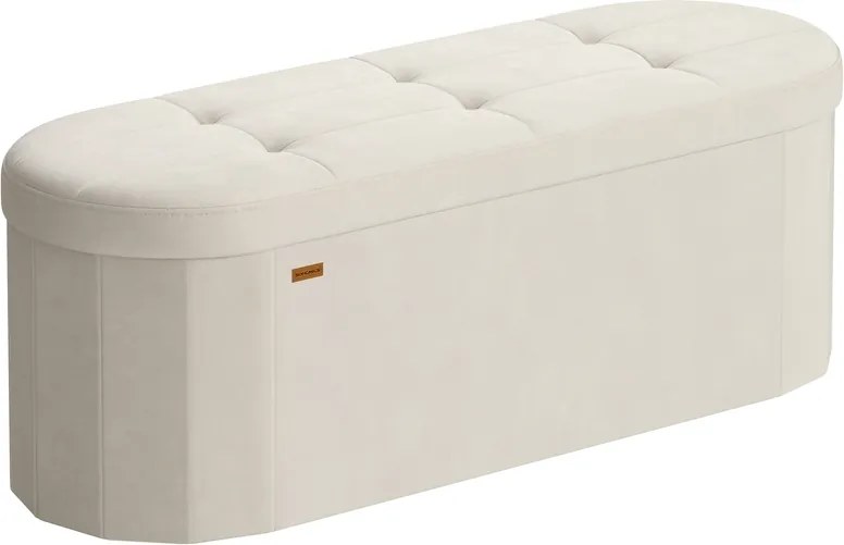 Banco com espaço de arrumação 38 x 110 x 38 cm com um assento confortável e organização Branco creme