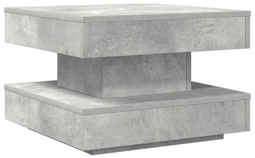 Mesa de centro rotativa a 360 graus 50x50x34,5 cm cinza cimento
