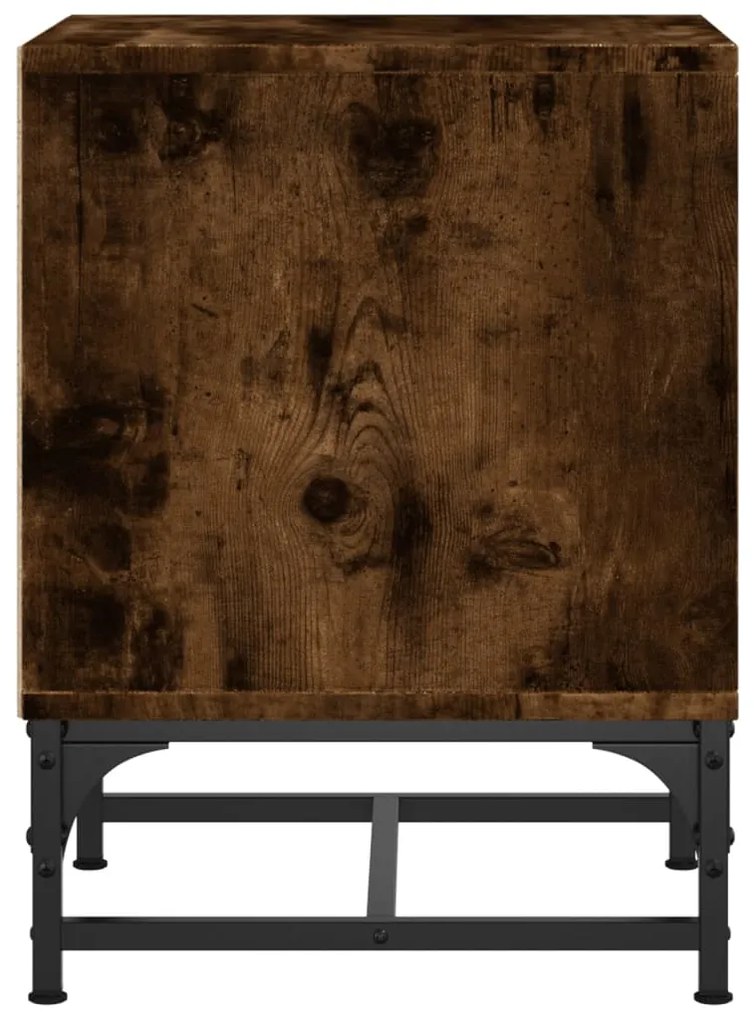 Mesa de cabeceira c/ porta de vidro 35x37x50 cm carvalho fumado