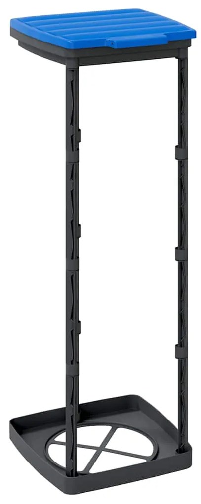 Suportes para sacos de lixo 2 pcs 120 L PP preto e azul
