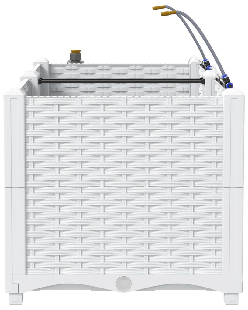 Jardineiras vidaXL com sistema de irrigação por água 2 pcs Branco
