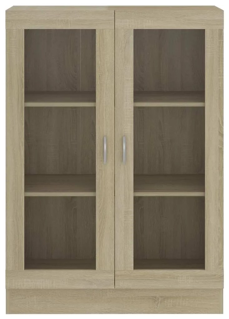 Armário vitrine derivados de madeira carvalho sonoma