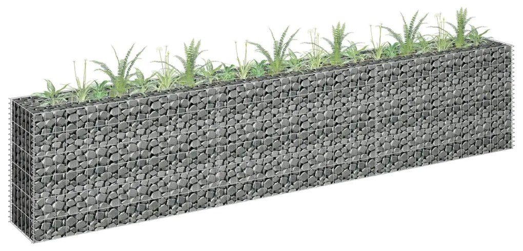 Canteiro elevado/cesto gabião 270x30x60 cm aço galvanizado