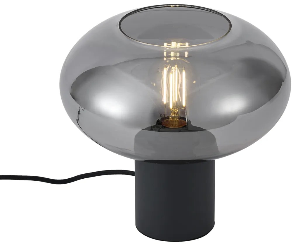 Candeeiro de Mesa Design Preto com Vidro Fumado - Umbrella Design